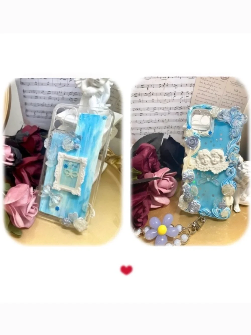 2 items.iPhone 11promax Baroque Phone Case,Handmade,with free gift beads chain
